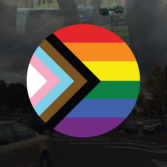 Circle Progress Pride Flag LGBTQ POC Transgender Flag - vibrant color vinyl decal