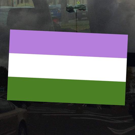 Genderqueer Pride Flag LGBTQ+ - vibrant color vinyl decal