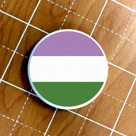 Skin for Airtag Genderqueer Flag LGBTQ+ Pride Flag - Vibrant color vinyl decal
