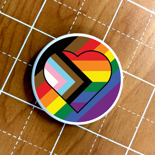 Skin for Airtag Heart Progress Pride Flag LGBTQ POC Transgender Flag  - Vibrant color vinyl decal