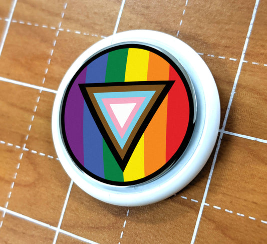Skin for Airtag Safe Space Progress Pride Flag LGBTQ POC Transgender Flag - Vibrant color vinyl decal