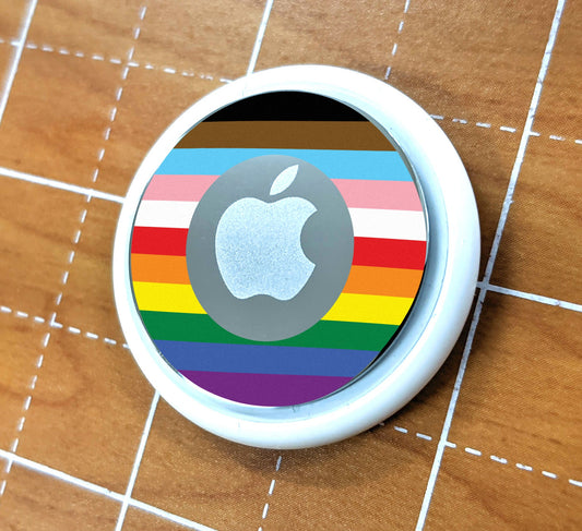 Skin for Airtag 11 Stripe Inclusive Rainbow Pride Flag LGBTQ POC Transgender Flag - vibrant color vinyl decal