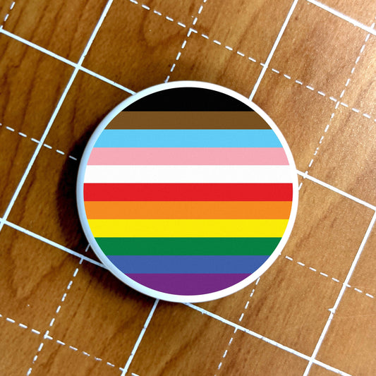 Skin for Airtag 11 Stripe Inclusive Rainbow Pride Flag LGBTQ POC Transgender Flag - vibrant color vinyl decal