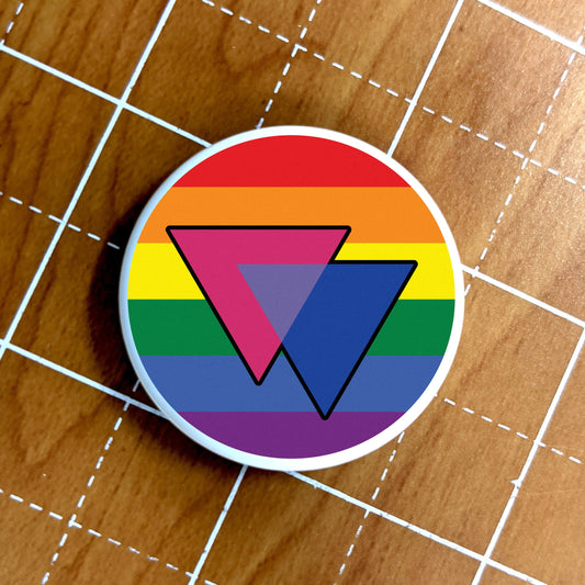 Skin for Airtag Bisexual Triangles Rainbow Flag LGBTQ+ Pride Flag - Vibrant color vinyl decal