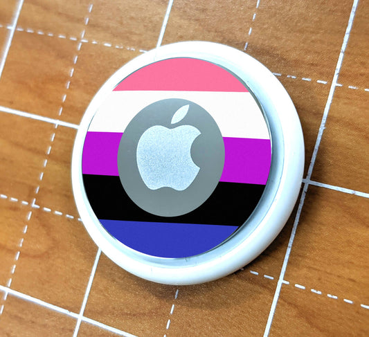Skin for Airtag Genderfluid Flag LGBTQ+ Pride Flag - Vibrant color vinyl decal
