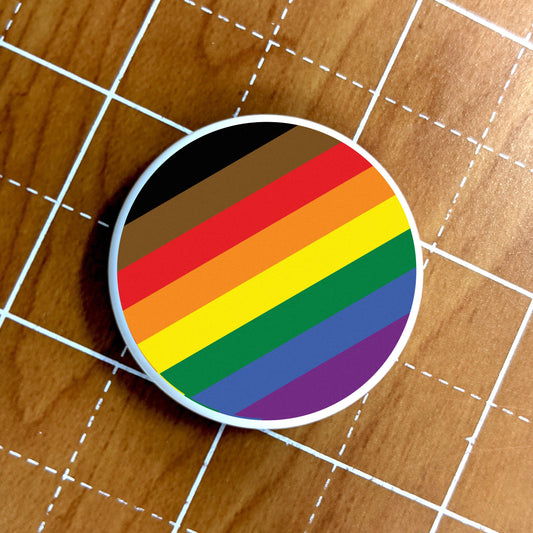 Skin for Airtag Inclusive Pride Flag LGBTQ+ POC Pride Flag - Vibrant color vinyl decal