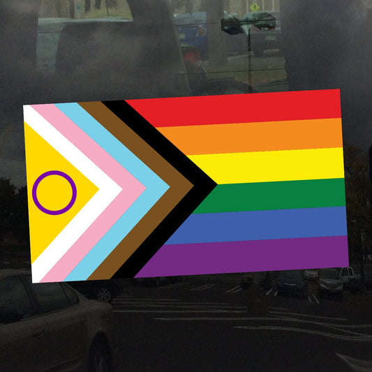 2021 Intersex Inclusive Progress Pride Flag LGBTQIA+ POC Transgender Flag - Vibrant Color Vinyl Decal