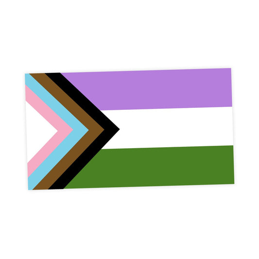 Genderqueer Progress Pride Flag LGBTQ POC Transgender Flag - Vibrant Color Vinyl Decal Sticker