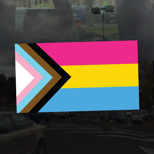 Pansexual Progress Pride Flag LGBTQ POC Transgender Flag - Vibrant Color Vinyl Decal Sticker