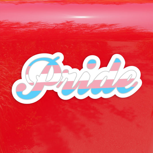 Pride Calligraphy Transgender Pride Flag - Vibrant Color Vinyl Decal Sticker