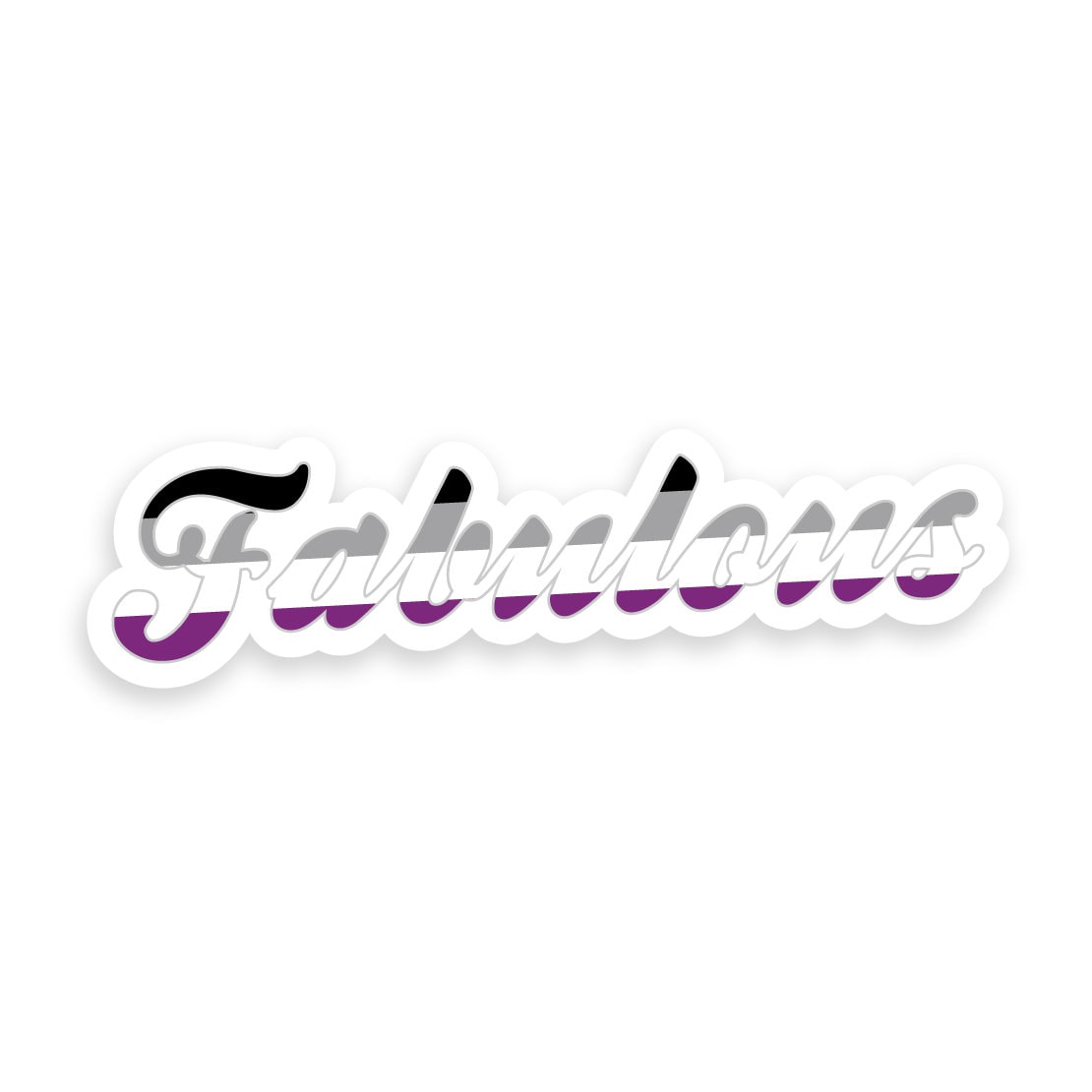 Fabulous Calligraphy Asexual Pride Flag - Vibrant Color Vinyl Decal Sticker