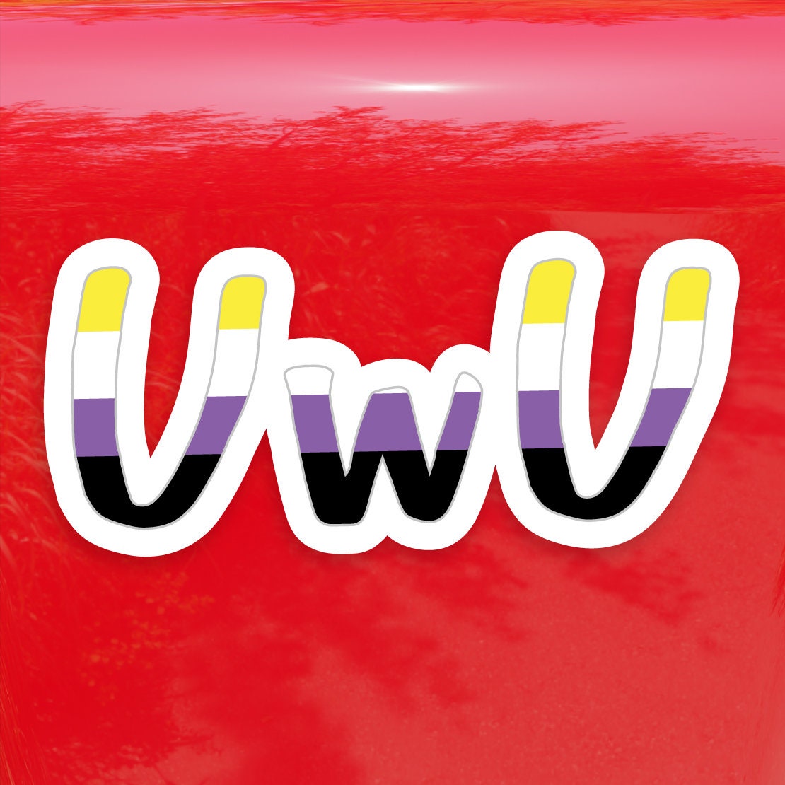UwU Non Binary Pride Flag - Vibrant Color Vinyl Decal Sticker