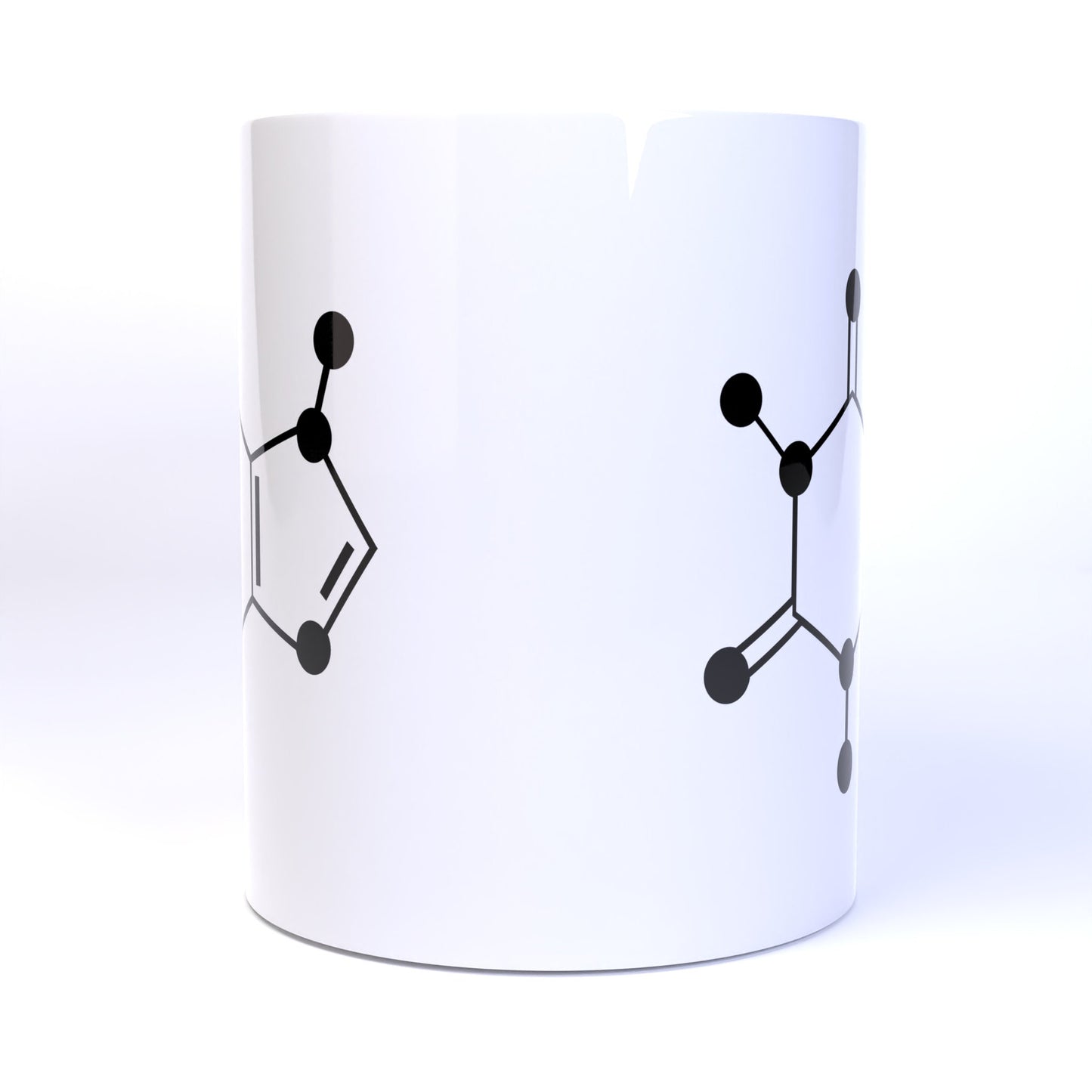 Caffeine Molecule Skeletal Diagram - 11 Ounce Ceramic Coffee Mug Teacup