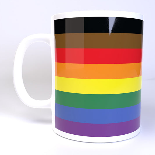 Philadelphia Inclusive Pride Flag - 11 Ounce Ceramic Coffee Mug Teacup Black or White Handle