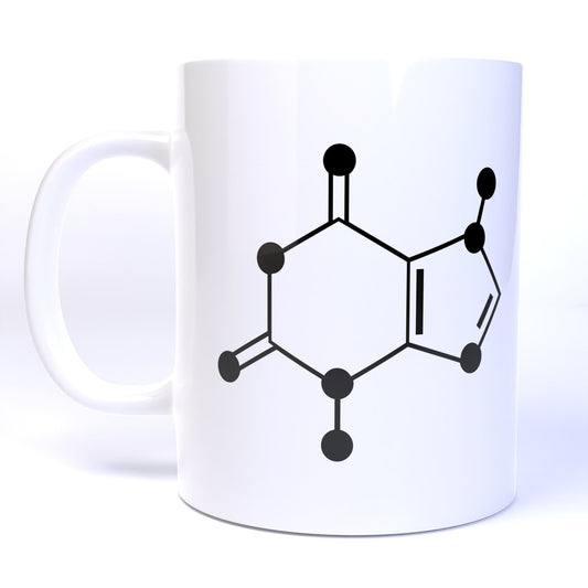 Chocolate Molecule Skeletal Diagram - 11 Ounce Ceramic Coffee Mug Teacup