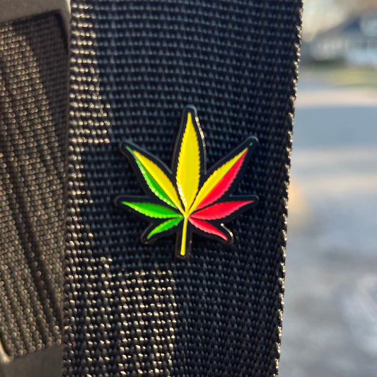Rastafarian Flag Pot Leaf Enamel Pin – 1 inch Pin Badge - Cannabis & Marijuana Themed Accessory