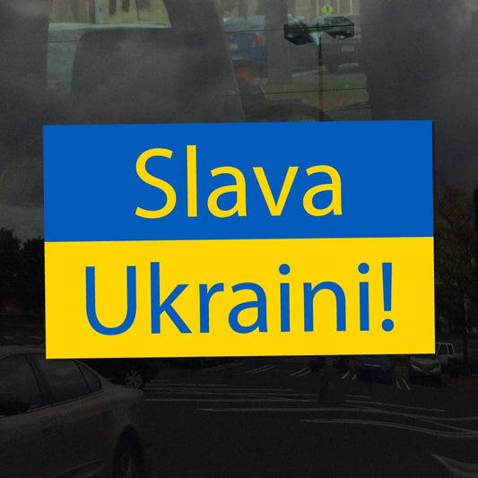 Slava Ukraini! Ukraine Ukrainian Flag - Vibrant Color Vinyl Decal Sticker