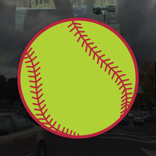 Softball Sports Logo - Vibrant Color Vinyl Decal Sticker