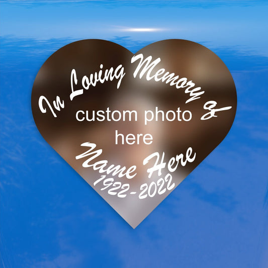 In Loving Memory of Photo Sticker Heart Shaped - Vibrant Color Vinyl Decal Sticker