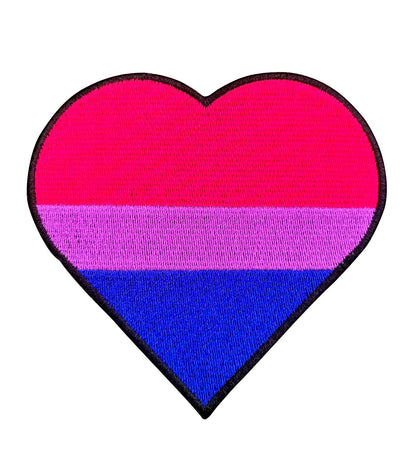 Heart Bisexual Pride Flag LGBTQ Bisexual Flag - 4 inch Iron-on Patch