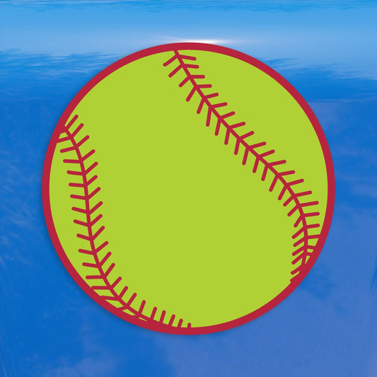 Softball Sports Logo - Vibrant Color Vinyl Decal Sticker