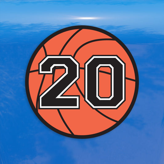 Custom Jersey Number Basketball Team Numbers - Vibrant Color Vinyl Decal Sticker