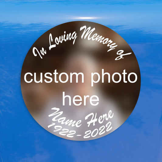 In Loving Memory of Photo Sticker Circle - Vibrant Color Vinyl Decal Sticker