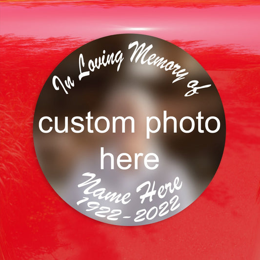 In Loving Memory of Photo Sticker Circle - Vibrant Color Vinyl Decal Sticker