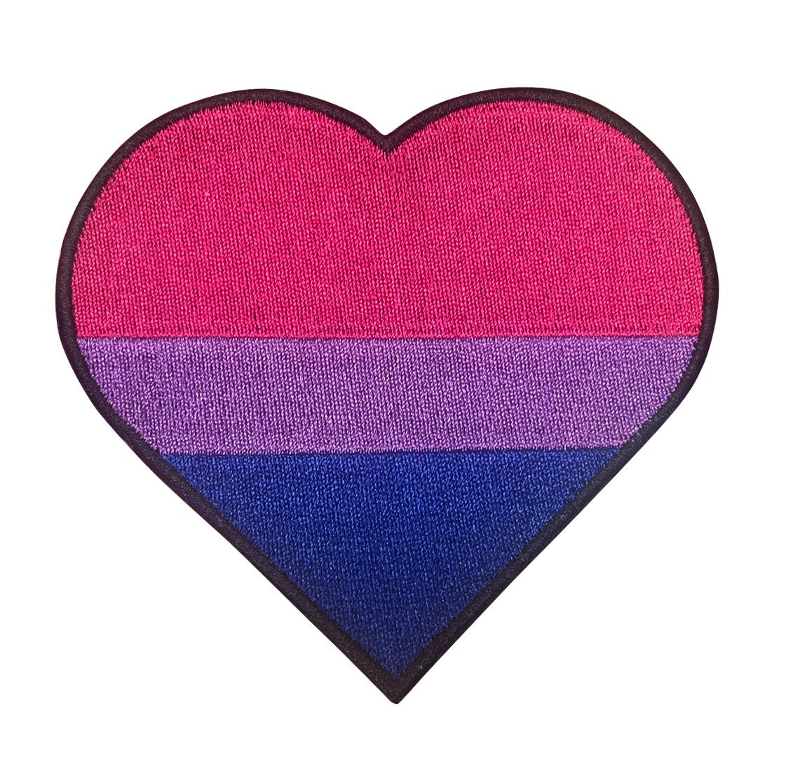 Heart Bisexual Pride Flag LGBTQ Bisexual Flag - 4 inch Iron-on Patch