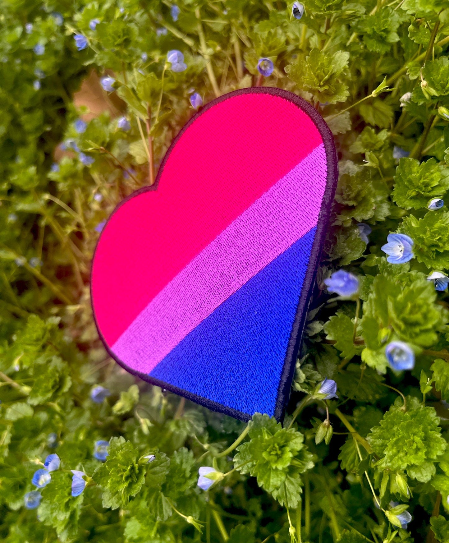 Heart Bisexual Pride Flag LGBTQ Bisexual Flag - 4 inch Iron-on Patch
