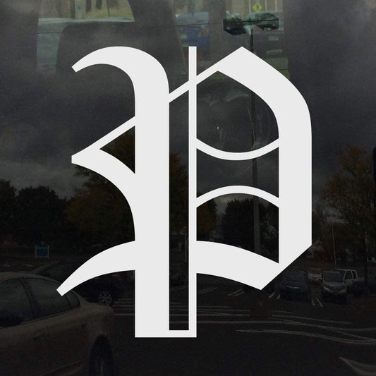 Old English Letter P - Vinyl Decal for Outdoor Use on Cars, ATV, Boats, Windows and More - Available From 3 inches to 22 Inches