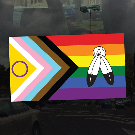 Two Spirit Intersex Inclusive Progress Pride Flag LGBTQIA+ POC Transgender Flag - Vibrant Color Vinyl Decal