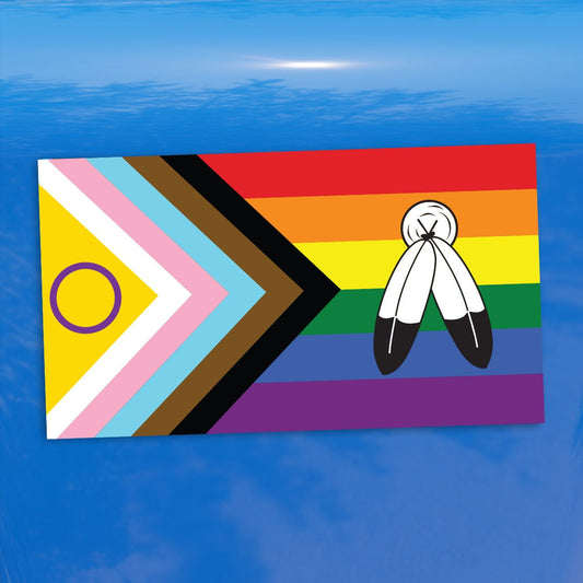 Two Spirit Intersex Inclusive Progress Pride Flag LGBTQIA+ POC Transgender Flag - Vibrant Color Vinyl Decal