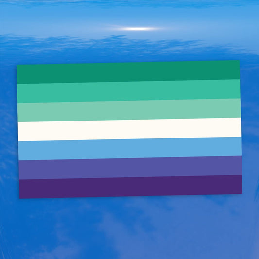 Trans Inclusive Gay Men's Pride Flag - Vibrant Color Vinyl Decal Sticker