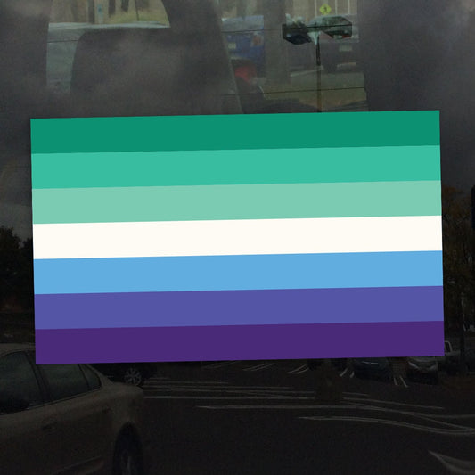 Trans Inclusive Gay Men's Pride Flag - Vibrant Color Vinyl Decal Sticker