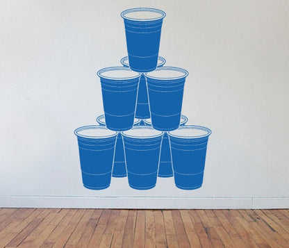 Beer Pong Chandelier Rack Formation - Wall Vinyl Decorative Decal