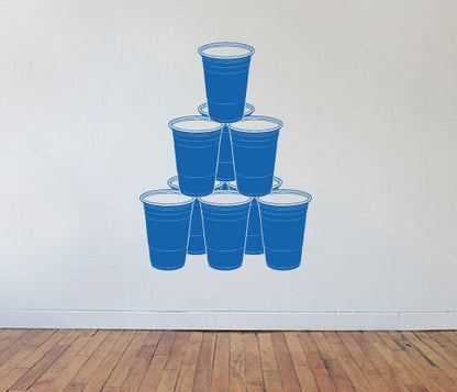 Beer Pong Chandelier Rack Formation - Wall Vinyl Decorative Decal