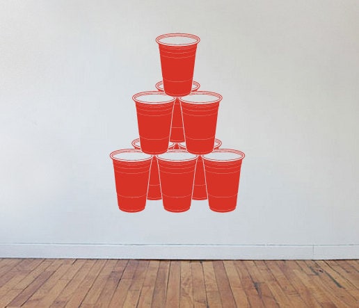 Beer Pong Chandelier Rack Formation - Wall Vinyl Decorative Decal