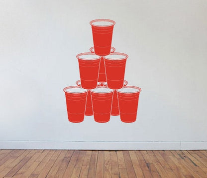Beer Pong Chandelier Rack Formation - Wall Vinyl Decorative Decal