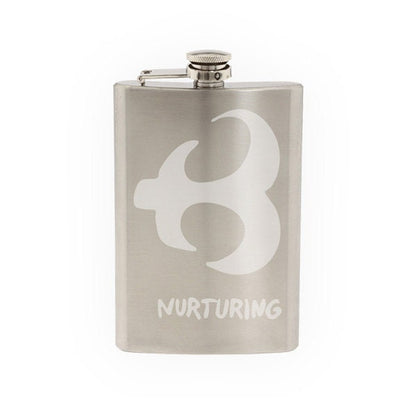 Adinkra Akan #6 - Nurturing African Sign Symbology - Etched 8 Oz Stainless Steel Flask