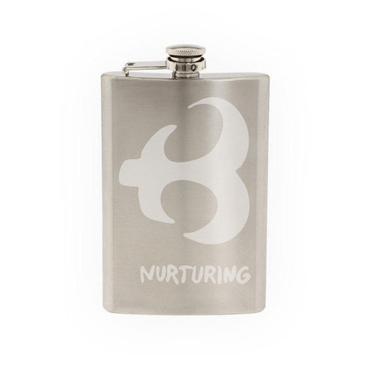Adinkra Akan #6 - Nurturing African Sign Symbology - Etched 8 Oz Stainless Steel Flask