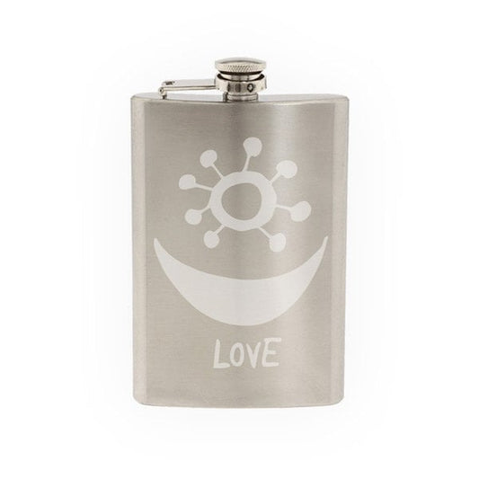 Adinkra Akan #5 - Love Smile African - Etched 8 Oz Stainless Steel Flask