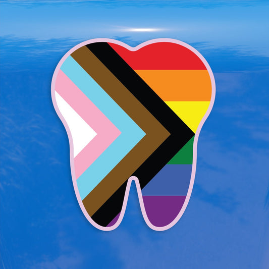 Tooth Shaped Progress Pride Flag LGBTQ POC Transgender Flag - Vibrant Color Vinyl Decal Sticker
