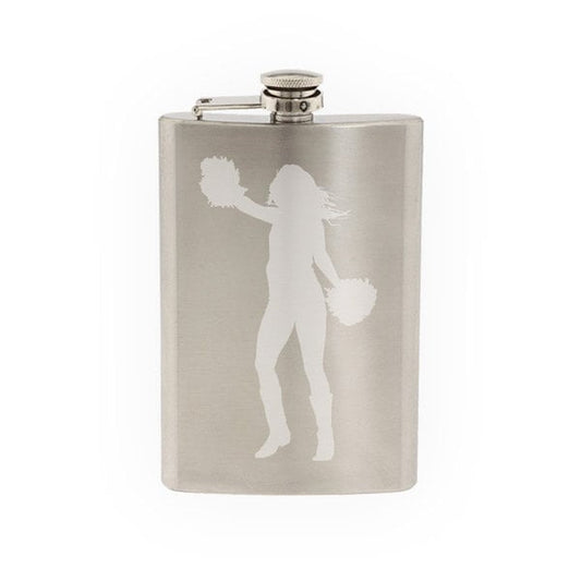 College High School Varsity Cheerleader Spirit Version 3 - Etched 8 Oz Stainless Steel Flask