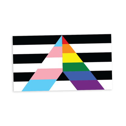Rainbow Transgender Support Ally Pride Flag - Vibrant Static Cling Window Cling Indoor and Outdoor!