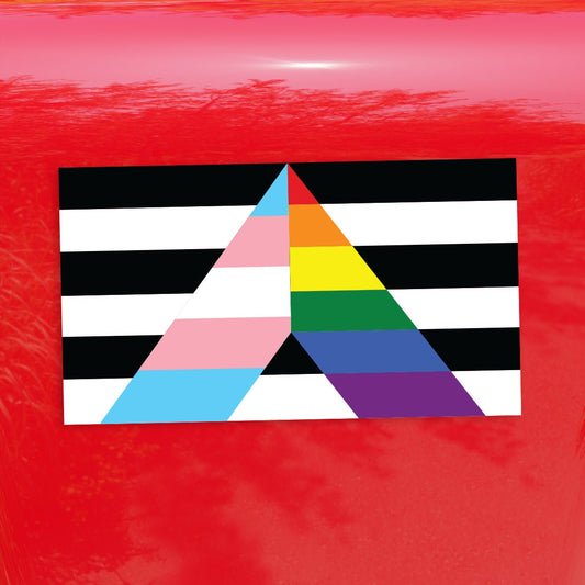 Rainbow Transgender Support Ally Pride Flag - Vibrant Color Vinyl Decal Sticker