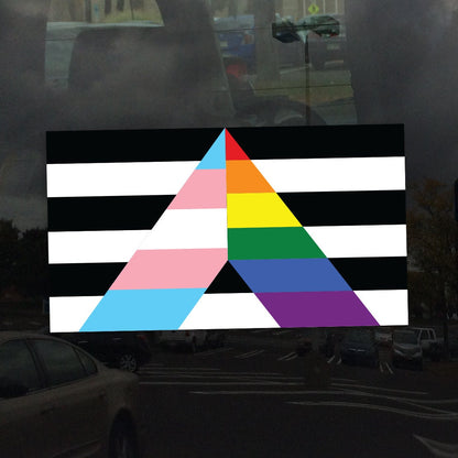 Rainbow Transgender Support Ally Pride Flag - Vibrant Static Cling Window Cling Indoor and Outdoor!