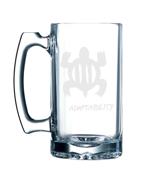 Adinkra Akan #7 - Adaptability African Sign Symbology- 26 oz glass mug stein