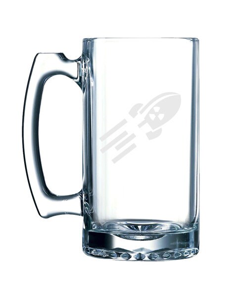 Atomic bomb radioactive logo -  26 oz glass mug stein