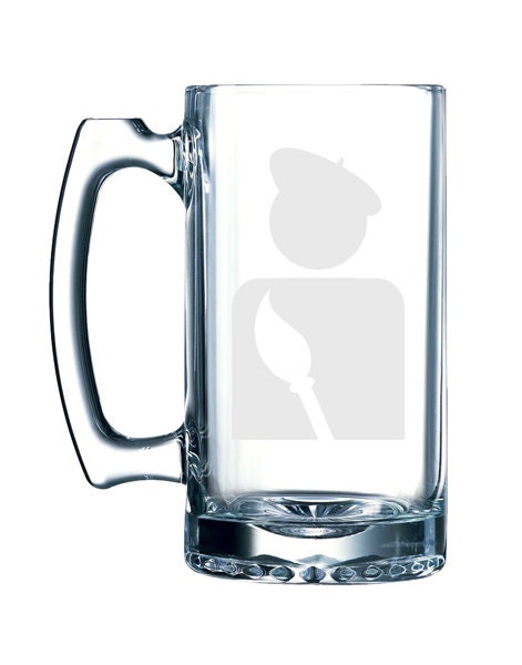 Art Icon #7 - Painter Artist Teacher Silhouette Mentor -  26 oz glass mug stein